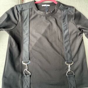 Zara Black dungaree Top with silver buckles